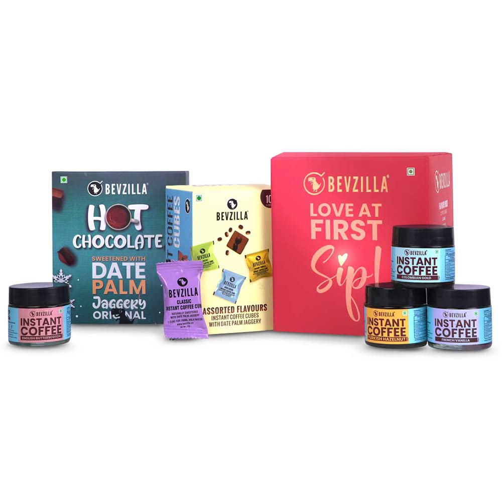 Bevzilla 10 Assorted Coffee Cubes, Flavorued Instant Coffee Powder Pack of 4 (25 Grams Each) & Hot Chocolate Original| Perfect For Gifting| Arabica Coffee| Date Palm Jaggery| Strong Coffee (B0BG5QDQ87) Amazon Price History, Amazon Price Tracker
