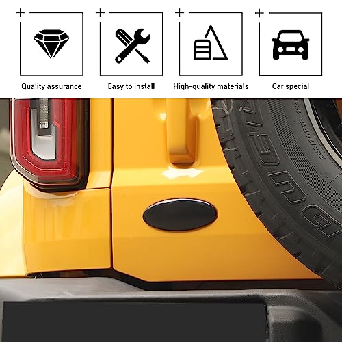 Image of Hoolcar Overlay Tailgate Emblem Rear Door Emblem Badge Cover Trim Exterior Accessories Compatible with Ford Bronco, Bronco Sport 2021-2023, Smoked Black
