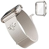 コンパチブル Apple Watch バンド 40mm 41mm 42mm 44mm 45mm 46mmコンパチブル アップルウォッチバンド ステンレス留め金製 男女兼用 マグネットクラスプ コンパチブル アップルウォッチ用バンド 保護カバー付き アップルウォッチバンド 通気 メッシュ ベルトアップルウォッチ 一体型 iWatch Series 11/10/9/SE/8/7/6/5/4/3に対応