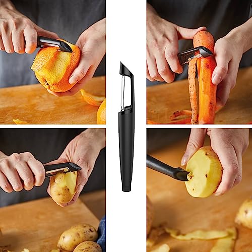 Foto von Fiskars Schäler mit beweglicher Klinge, Länge: 18 cm, Stahl/Kunststoff, Functional Form, Schwarz/Orange, 1014419