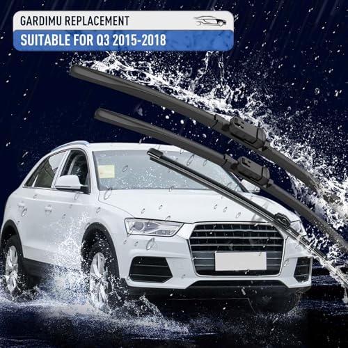 Image of Front and Rear Windshield Wiper Blades, 3 Pcs Front Back Windshield Wipers Blade Replacement for Audi Q3 2015-2018, Car Window Wiper Blades from 2015 to 2018