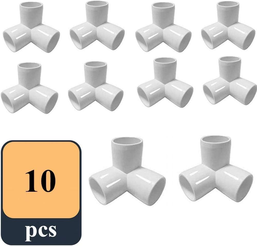 Lokza Heavy Duty 1/2 Inch 3-Way UPVC Pipe Tee Corner Fittings | Furniture Grade | Ideal for Building UPVC Furniture, Greenhouses, Sheds, Tent Connections Pipe (10 pcs set) (1/2 Inch 3 Way UPVC Pipe)