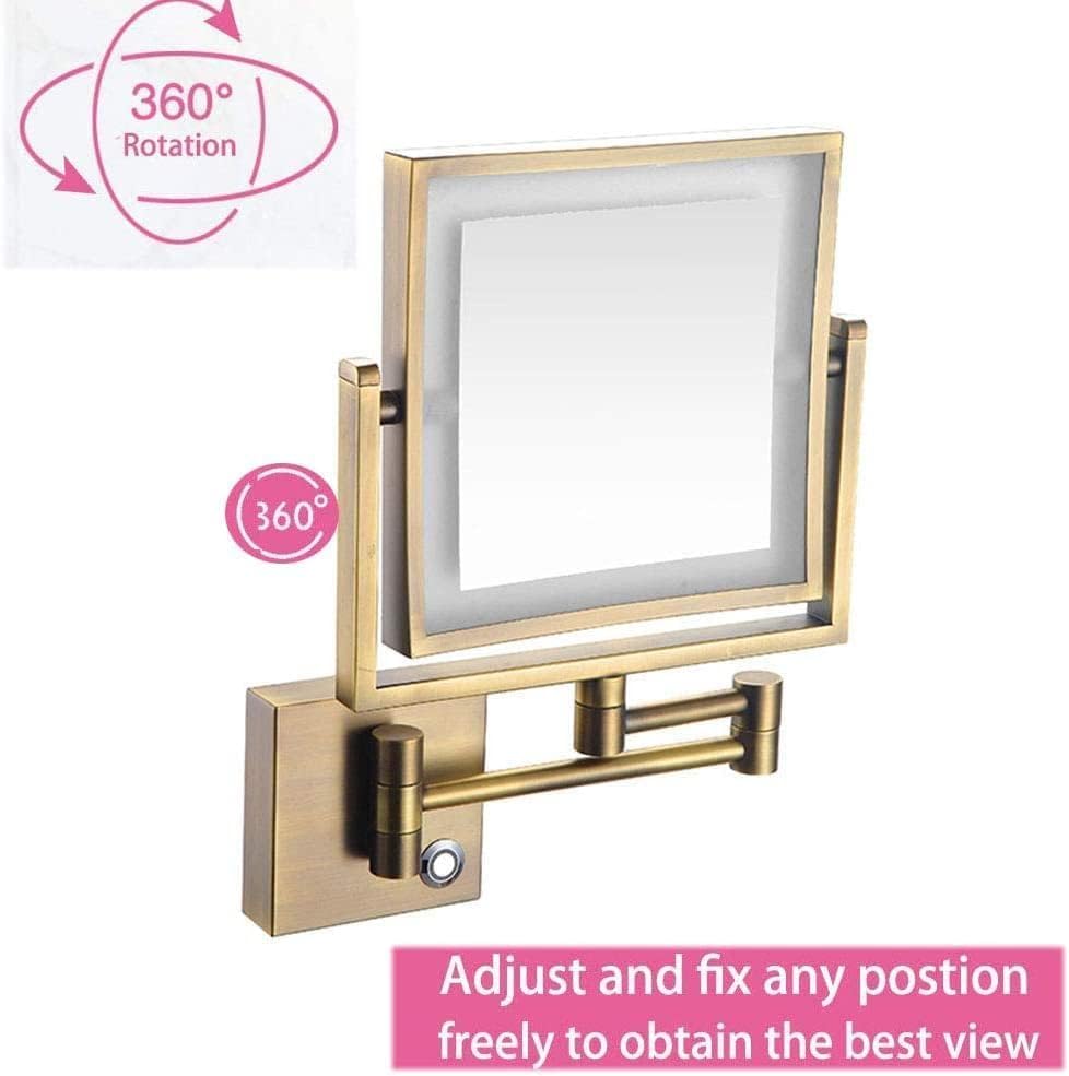 Miroir de maquillage mural double face extensible pour routine beauté - 4