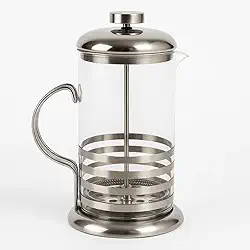 Cafeteira Prensa Francesa 600ML Expresso Italiana Cremeira Vidro Borossilicato Aço Inox Resistente Casa Buritis
