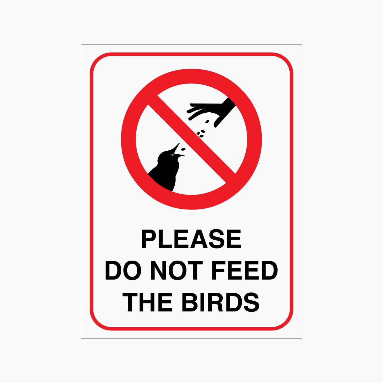 PLEASE DO NOT FEED THE BIRDS Sign, 12x8 Inch Metal Tin Sign, Public Rule Sign for Parks and Outdoor Scenic Areas