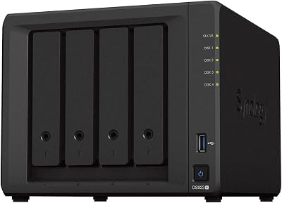 Synology DS923+ 4-Bay Diskstation NAS (AMD Ryzen™ 4 Threads R1600 Dual-Core 4GB Ram 2xRJ-45 1GbE LAN-Port)