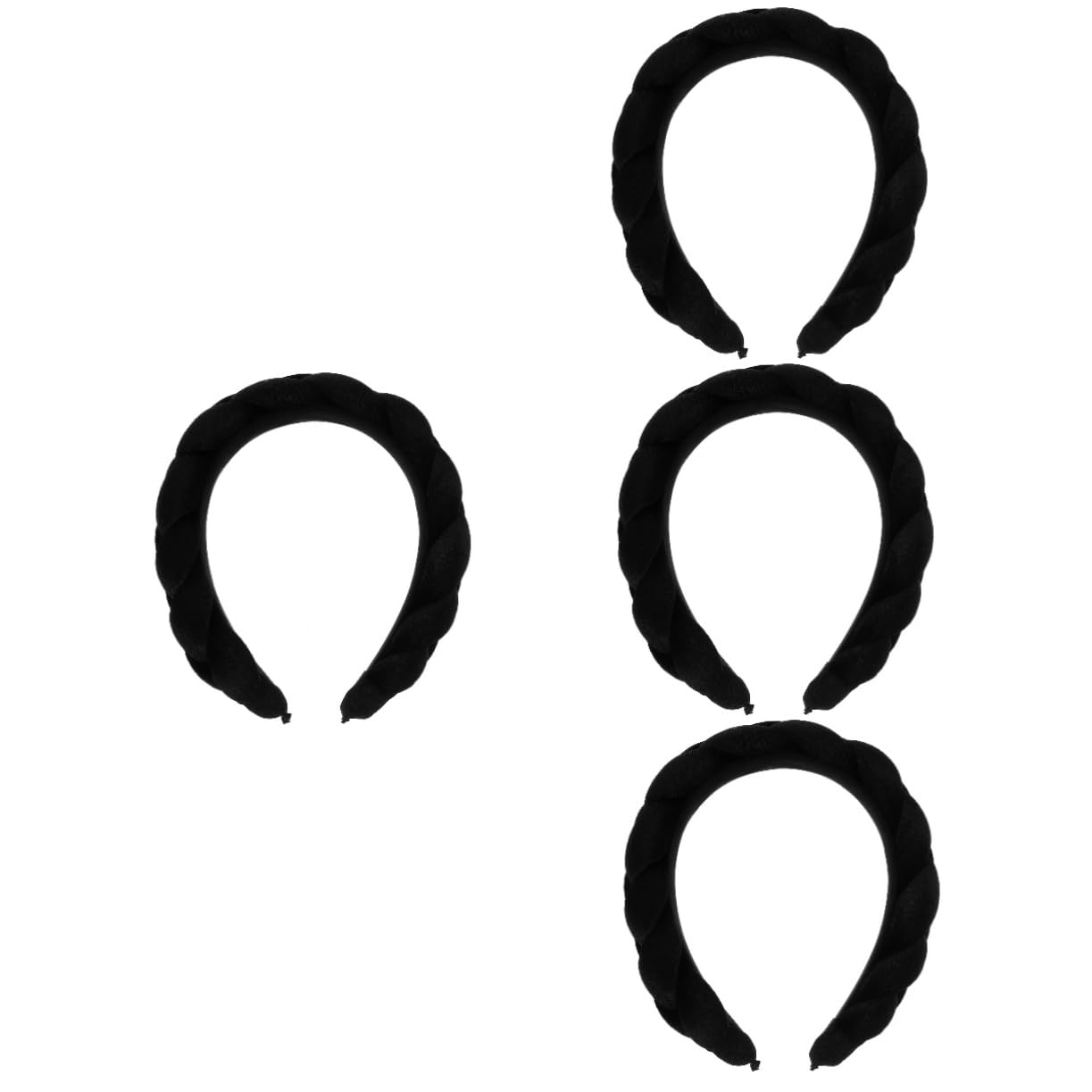 MAGICLULU 4 Pz a Treccia Turbine Per Signore Accessori Per Ragazza Nera Fasce Per La Testa Delle Donne Versata Arredamento Femminile Da Donna Elasticità Sciarpa Tessuto