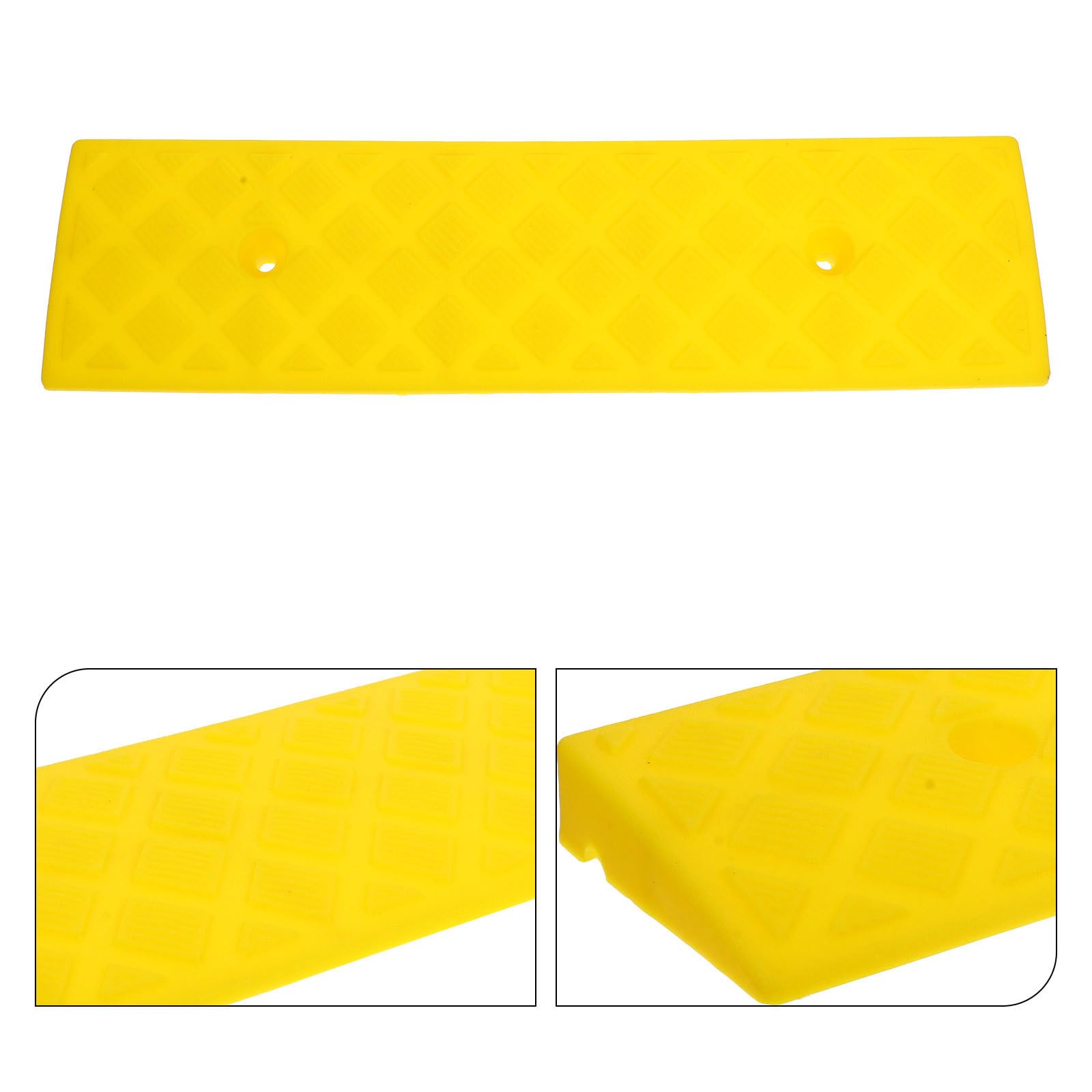 ifundom Rampa di Soglia in Plastica Gialla 50x13cm per Mobili Ruote o Biciclette 2 Pezzi Resistente All'usura per Casa e Lavoro