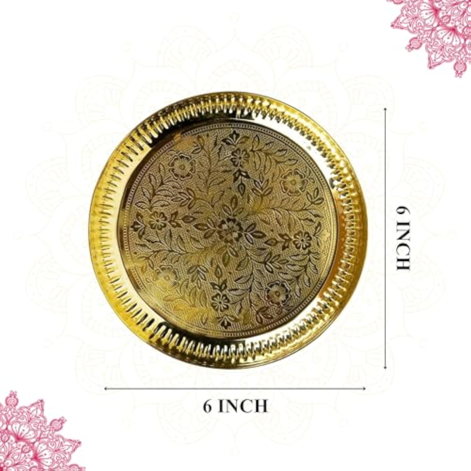 Handcrafted Brass Pooja Thali for Mandir & Home Temple