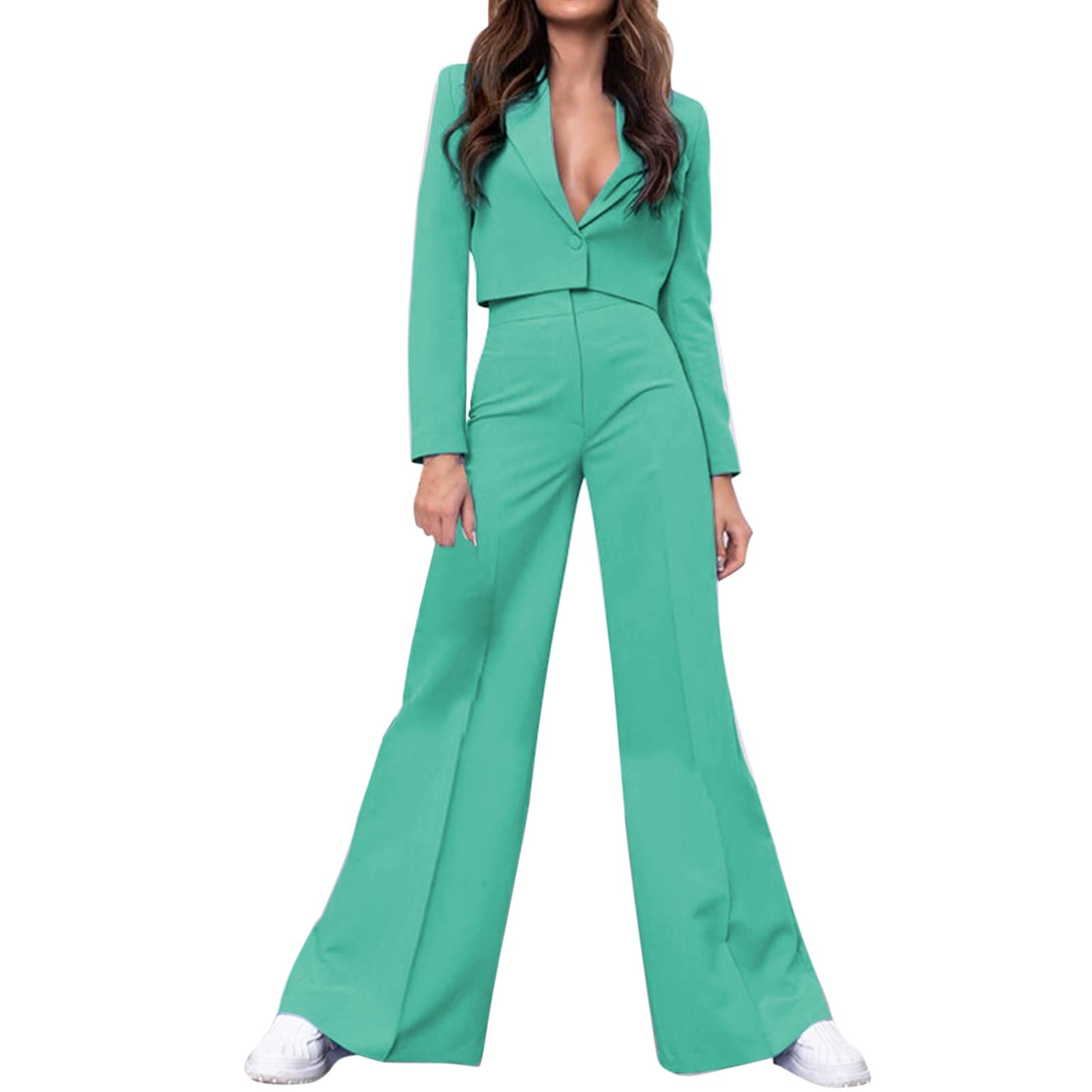 Jogginganzug Damen Winter Kleidung Damen für, kurze Anzugjacke, Hose mit weitem Bein, 2-teiliger Anzug, Streetwear, Loungewear Kleidung Taufe
