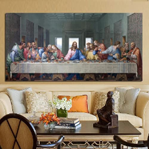 Tableau La Cène de Léonard de Vinci impression sur toile sans cadre 60x120cm pour salon