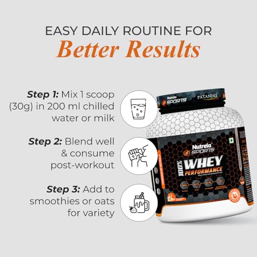Image of NUTRELA Sports Patanjali Whey Protein 2kg with Shaker & Gripper | Malai Kulfi