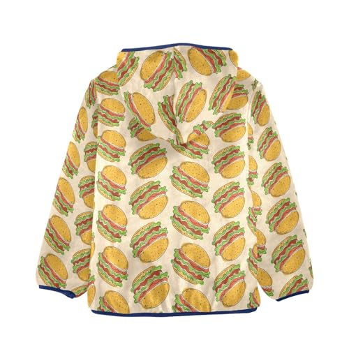 Hamburger Girls Fleece Jacket Girls Fall Jacket Girls Zip Up Hoodie Girls Sherpa Jacket 2-10T2