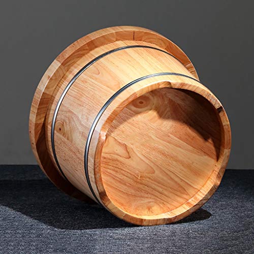 Barril de baño para pies de roble con cubierta miniatura 3