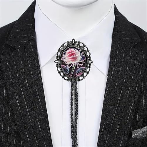 Image of Jeilwiy Bolo Tie for Men Western Cowboy Gothic Bolo Tie Necklace Halloween