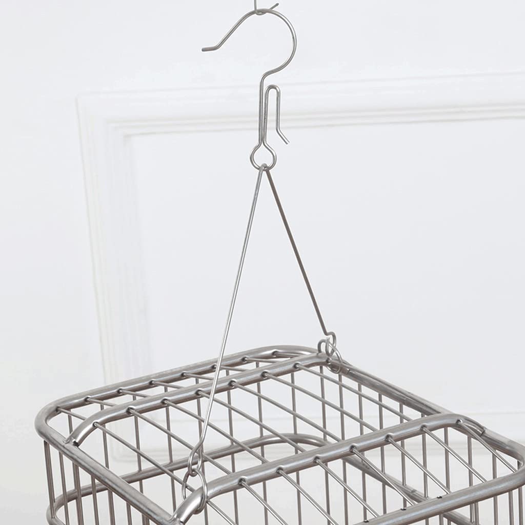 Jaulas para Pájaros De Hierro Forjado con Asa, Casita Colgante para Pájaros, Transportín, Jaula Portátil para Pájaros, Jaulas Plateadas para Pájaros para El Hogar.,L