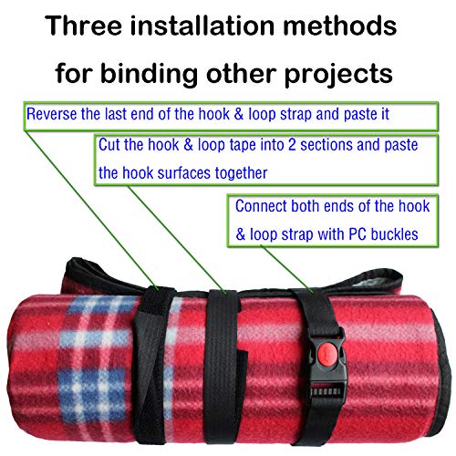 Vukgahao Bike Wheel Stabilizer Heavy Duty Versatile Hook & Loop Securing Straps Tie Downs Fastening Stabilizer Straps Reusable Bicycle Wheel Stabilizer Straps Black 2 Pack - Thumbnail 3
