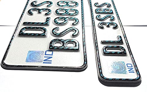 Image of IND Pradeep Bike Fancy Bike Number Plate with buyer's Name OR Number Embossed Without Serial Number |No barcade| (Non HSRP) 2 piece Front and Back (Bike Set)