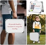 White Board Effacement à sec 16" x 12", Magnetic Portable Tableau blanc pliable Double face Bureau à sec Easel sur le plateau de table avec support pour la salle de classe, bureau, école, fournitures scolaires