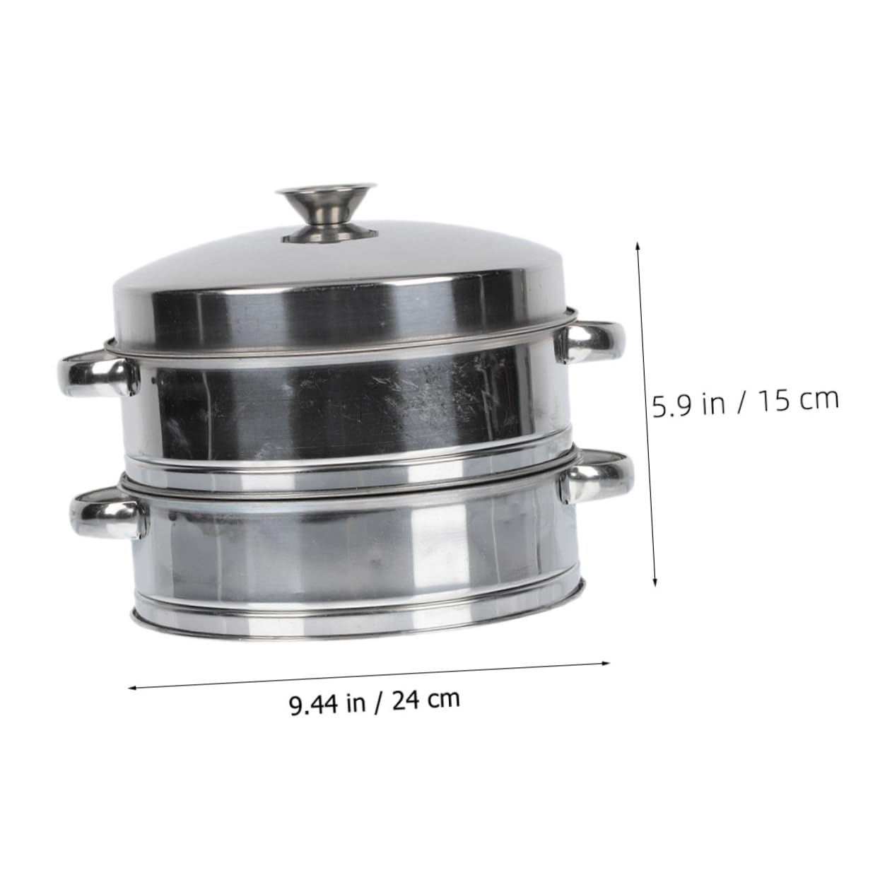 Vaporera Inoxidable para Cocinar al Vapor 2 Niveles Cesta Multifuncional para Verduras y Dumplings Uso Doméstico de Limpiar