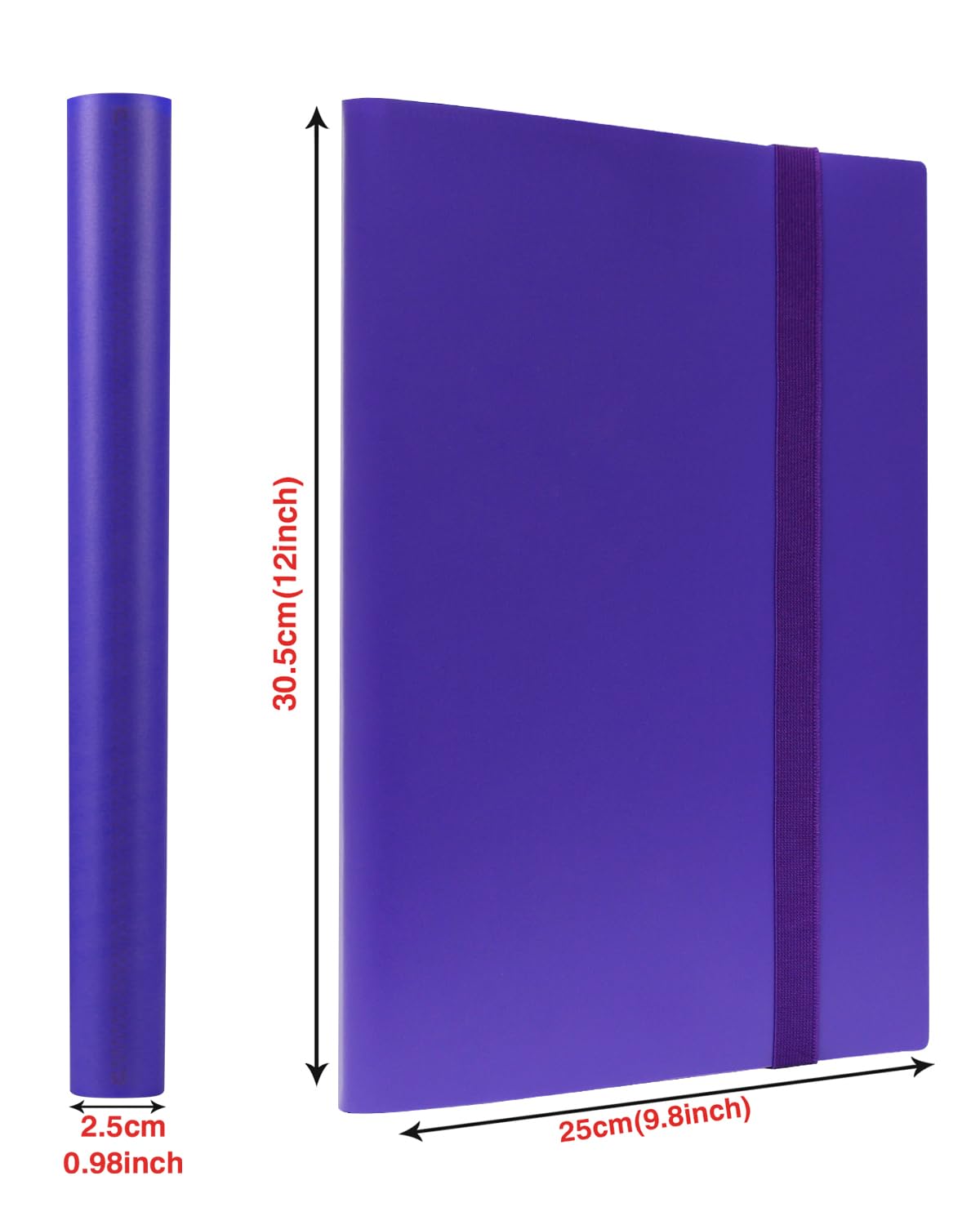 GEAoffice Carpeta de tarjetas de 9 bolsillos, 360 bolsillos para tarjetas estándar, carpeta de colección de tarjetas de carga lateral para MTG, TCG, tarjetas deportivas, (morado)