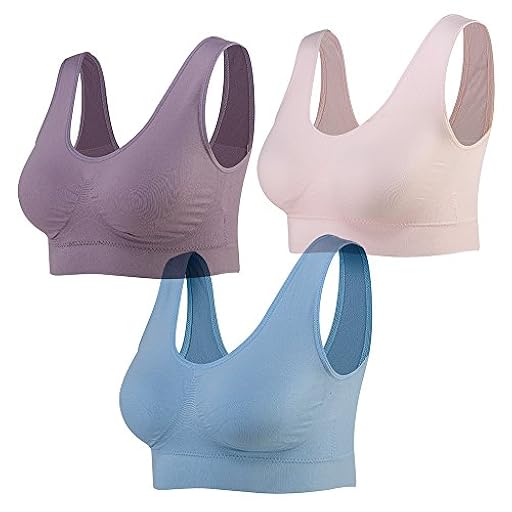 Lemef Sujetador Deportiva sin Costuras Sostén sin Aros con Almohadillas Extraíbles para Mujeres (3 Paquetes) | Ya disponible en tu tienda friki favorita! En mundofriki.es!