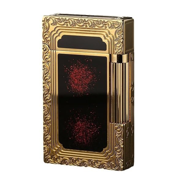Encendedor retro de cobre con llama de butano dorado