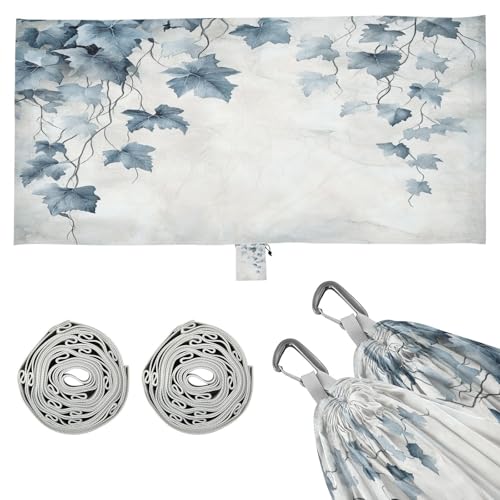 Haskirky Watercolor Leaves Camping Hammock, Single Portable Hammocks with Tree Straps & Attached Carry Bag, 330Lbs Capacity Perfect for Outside Indoor Hiking Beach Backpack Travel