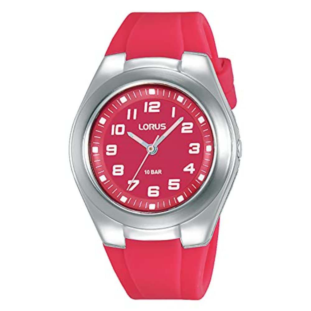 Lorus Unisex analogowy zegarek kwarcowy z silikonową bransoletką RRX81GX9, czerwony, Pasek