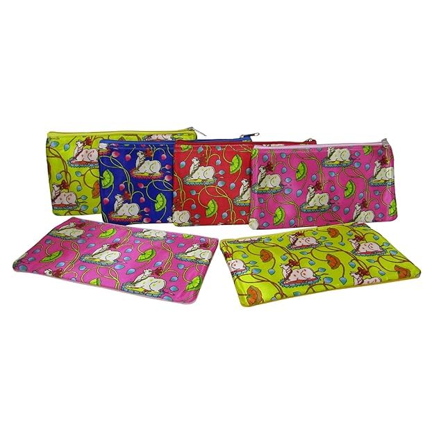Youth Enterprises Purple Pink Pichwai Cow Printed Pouch Potli Bag Return Gifts for Women Bulk Wedding Favors Potli Purse for Return Gifts for Mehandi, Shagun, Haldi, Baby Shower, Guest