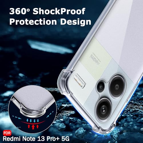 Image of TheGiftKart Crystal Clear Back Cover Case for Mi Redmi Note 13 Pro Plus 5G | Shockproof Soft TPU Case | Cushioned Edges for Ultimate Protection Back Cover Case (TPU, Transparent)