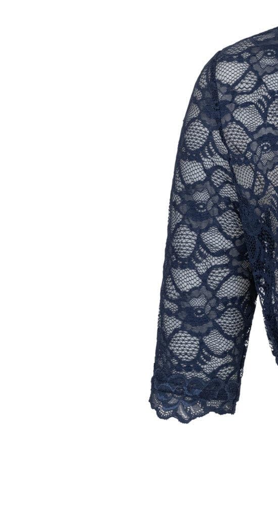 Nübler Dirndlbluse Damen - Kurzarm Trachtenbluse Damen mit Spitze und V-Ausschnitt im Landhaus Stil - Moderne bayrische Tracht, Dirndl Bluse Laura Blau