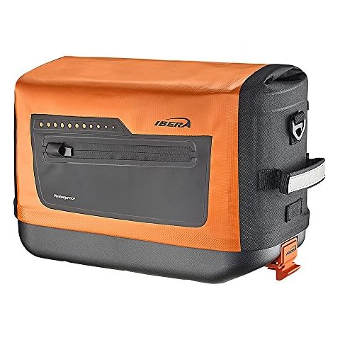 Ibera Bike Trunk Bag - PakRak Clip-On Quick-Release Waterproof Bicycle Commuter Bag (Orange) Cover
