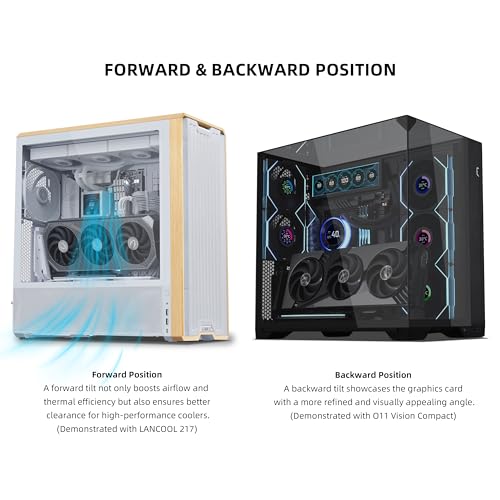 Lian Li ATX PC Case Multidirecional 4 Slots Vertical GPU Kit V3 - Premium Gen 5 Riser Cable PCI-E 5.0 x16-155mm, PCIe 3.0/4.0 Compatível, Posição Ajustável - (VG4v3 Preto) - Imagem 5