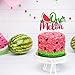 One in a Melon Cake Topper Glitter Watermelon cake Topper Watermelon Themed Kids Party Supplies Decorations for Baby Shower,1st Birthday Party Cake Decor Girl’s Birthday