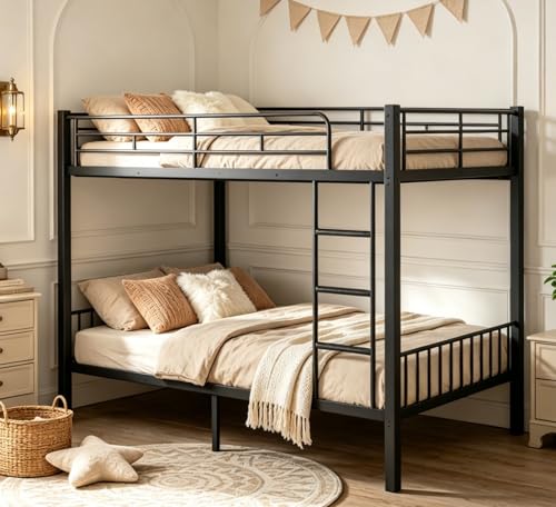 Feetice Queen Over Queen Metal Bunk Bed