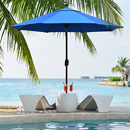 EliteShade USA 10-Year-Non-Fading 9Ft Market Umbrella Patio Umbrella Outdoor Table Umbrella with Ventilation,Royal Blue