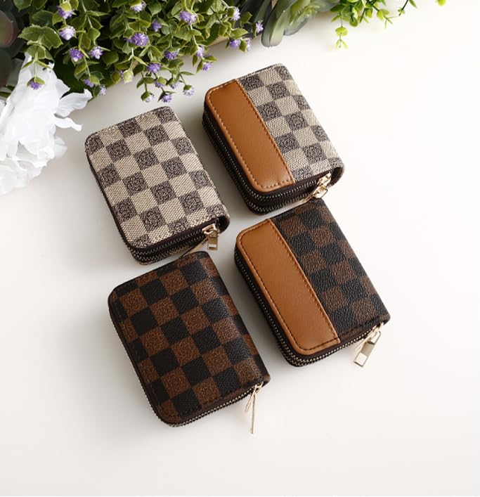 Small Credit Card Holder Wallet, Portable Multi-slot Wallets for Women, Zippered Small Coin Purse Change Holder Card Case for Women (Gray- A)2