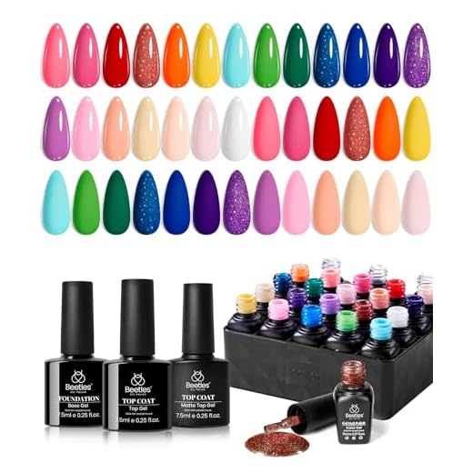 beetles Gel Polish Conjunto De Esmaltes Em Pastel Com 23 Peças, Unhas Arco-Íris Verão, Rosa, Laranja, Verde, Vermelho, Glitter, Cor Base, Top Coat Brilhante E Fosco, Kit Manicure, Imersão, Uv, Led,