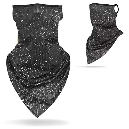 Zero Zoo Ear Looped Bandana, Adjustable Face Mask Novelty Bandana Balaclava Breathable Mouth Cover Face Mask Mens Beard Cover Face Mask Cooling Neck Gaiter 1 Pack, Starry Sky