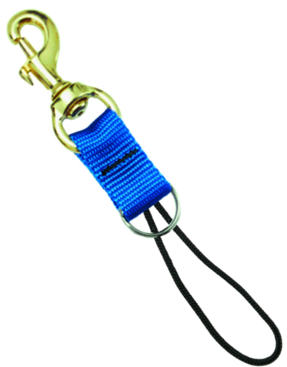 Innovative Split-Ring Connector 3-3/8 Inch Brass Bolt Snap (Black w/Dive Flag)