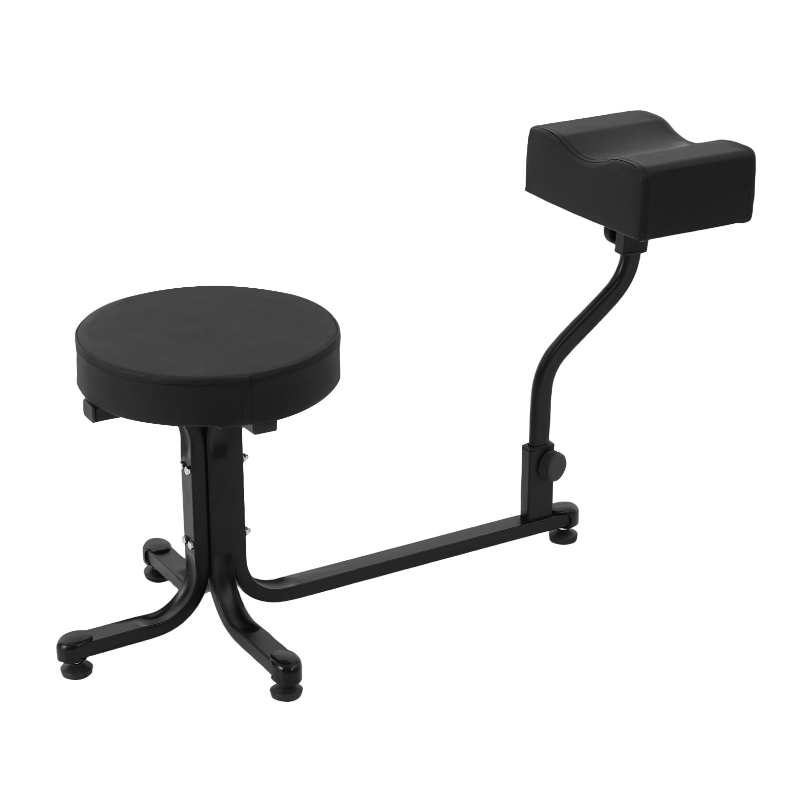 Sgabello per pedicure 2 in 1, con poggiapiedi regolabile, in PVC, per pedicure, manicure, poggiapiedi, fino a 100 kg, per salone di bellezza e benessere (nero)