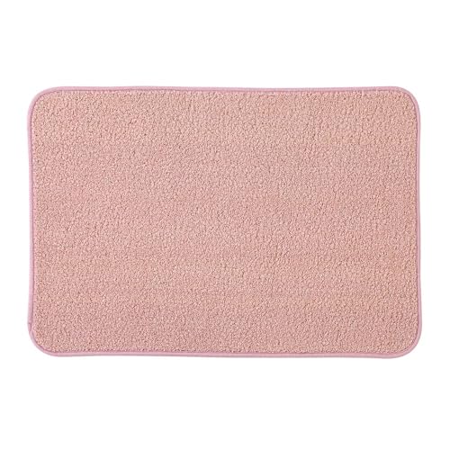 Inbagno Tappeto bagno rosa 60x40 cm in microfibra antiscivolo e morbido al tatto, SPRING