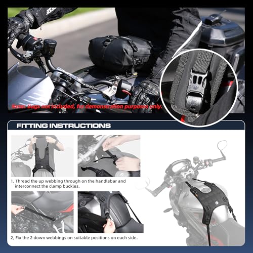 Base para bolsa de tanque y sillín para motocicleta Rhinowalk miniatura 3