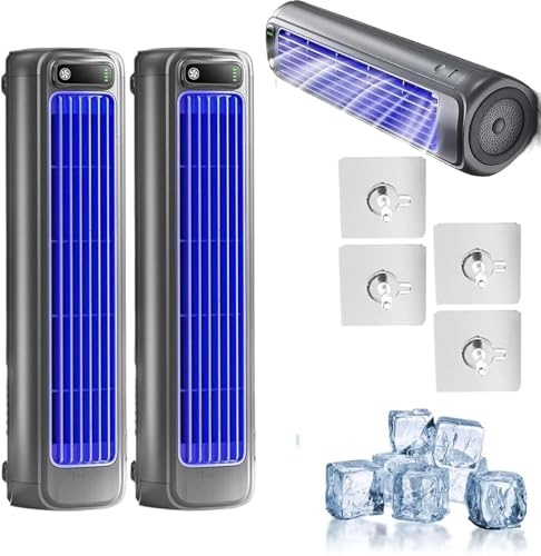 Brizac Air Conditioner, Briza Air Cooler with Two hooks, Brizaac Cooling Ace, 2025 New Cooling Ace Portable Air Conditioner, Ac Fans That Blow Cold-Air for Bedroom with 3 Speeds (2pcs Gray)