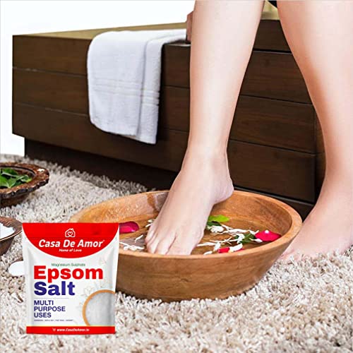 Casa De Amor Premium Epsom Salt for Soothe Muscles, Rejuvenate Skin, and Boost Plant Growth, Body to Soak, Refresh & Garden (900 gm) - Image 3