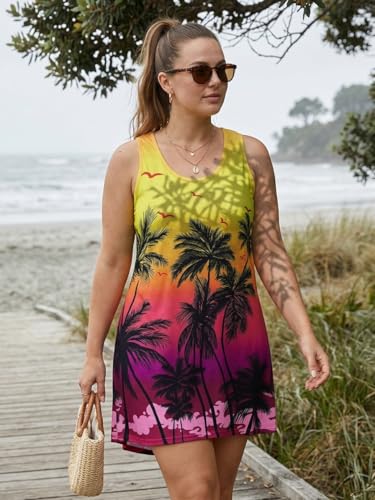 Image of elescat Womens Swimsuit Cover Up Summer Sleeveless T Shirt Beach Dress Tank Bikini Coverups 2026