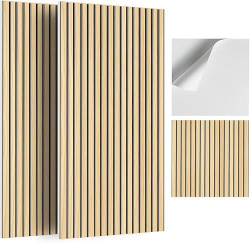 吸音材 230kg/m³ 高密度 吸音ボード 吸音パネル 毛毡製 防音対策 3Dリブ加工 粘着式 スタジオ 自宅 オフィス用 室內裝飾(60x60x1cm 6枚 天然オーク柄 )