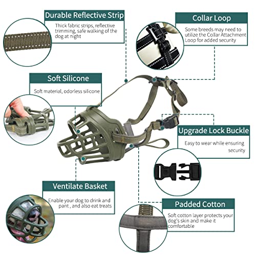 BARKLESS Dog Muzzle, Basket Muzzle For Small Medium