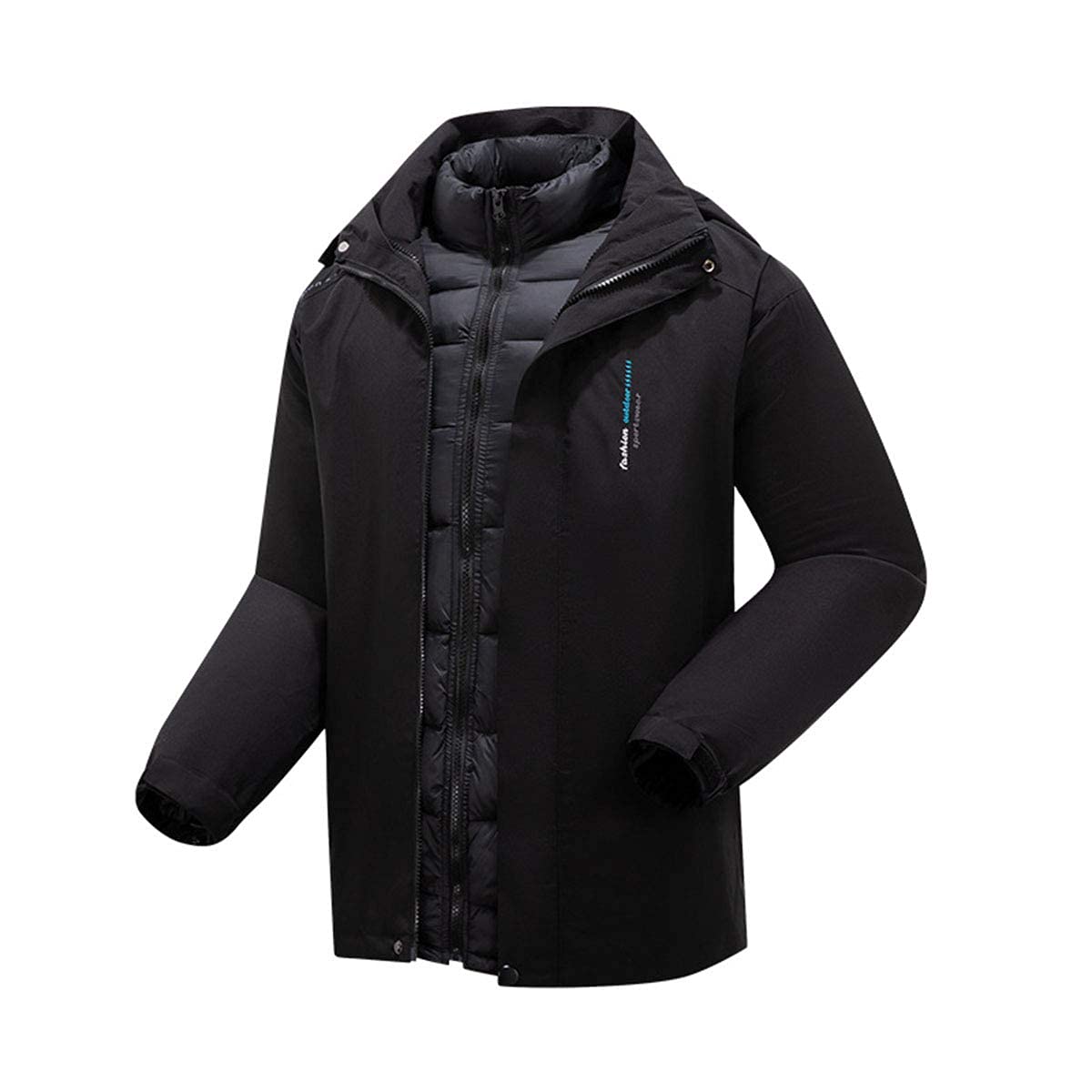 Veste de ski femme imperméable coupe-vent manteau neige raincoat d'hiver MU noir 3XL